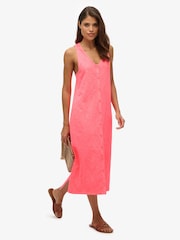 Superdry Pink Beach Jersey Vest Midi Dress - Image 1 of 7