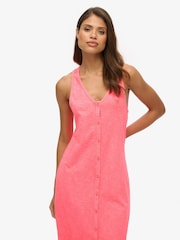 Superdry Pink Beach Jersey Vest Midi Dress - Image 4 of 7