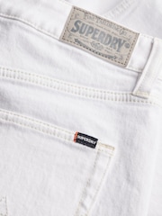 Superdry White Mid Rise Cut Off Shorts - Image 8 of 8