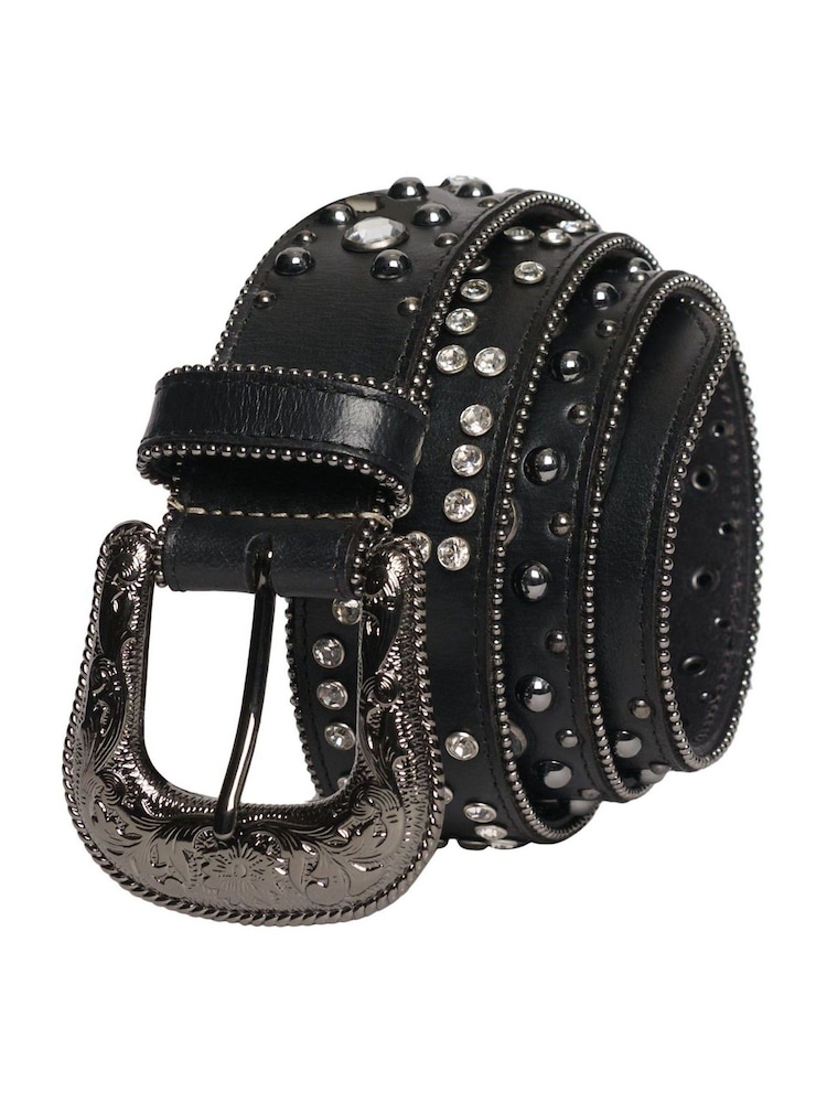 Superdry Black Rhinestone Belt - Image 1 of 1