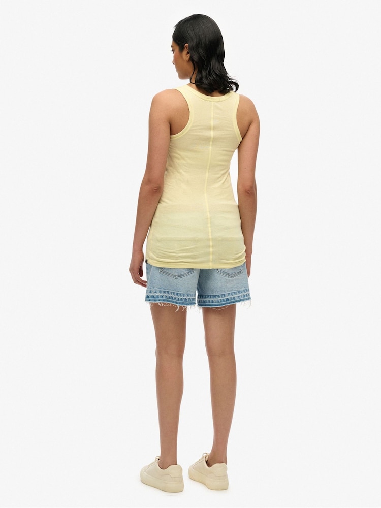 Superdry Yellow Studios Lightweight Racer Vest Top - Image 1 of 4 Superdry Yellow Studios Lightweight Racer Vest Top - Image 1 of 4