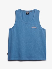 Superdry Blue Essential Logo Garment Dye Vest Top - Image 5 of 6