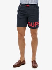 Superdry Blue Graphic 17-Inch Swim Shorts - Image 1 of 7