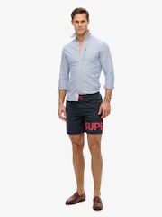 Superdry Blue Graphic 17-Inch Swim Shorts - Image 3 of 7
