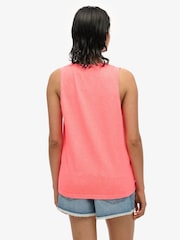 Superdry Pink Essential Logo Garment Dye Vest Top - Image 3 of 6