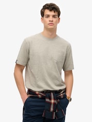 Superdry Grey The Merchant Store Pocket T-Shirt - Image 1 of 7