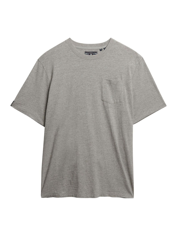 Superdry Grey The Merchant Store Pocket T-Shirt - Image 7 of 7
