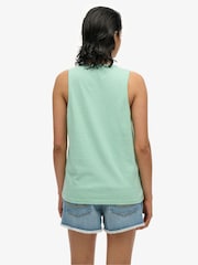 Superdry Green Essential Logo Garment Dye Vest Top - Image 2 of 6