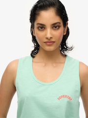 Superdry Green Essential Logo Garment Dye Vest Top - Image 3 of 6