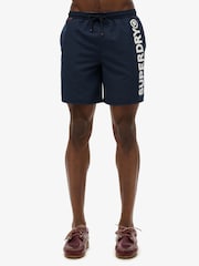 Superdry Blue Sport Graphic 17-inch Swim Shorts - Image 1 of 7