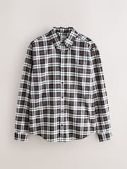 Brown Long Sleeve Check Stretch Oxford Shirt - Image 5 of 7