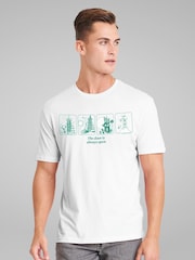 All + Every White Mens Moomin House The Door Is Always Open 80th Anniversary 100% Cotton T-Shirt - Image 2 of 4