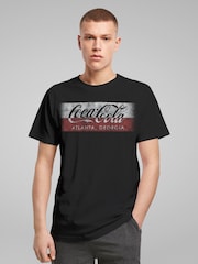 All + Every Black Mens Coca Cola Georgia Stripe T-Shirt - Image 2 of 4