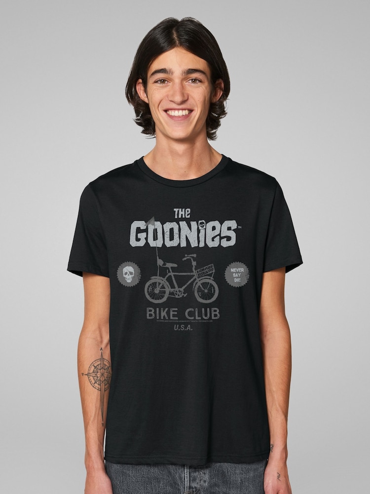 All + Every Black Mens The Goonies Bike Club T-Shirt - Image 1 of 4