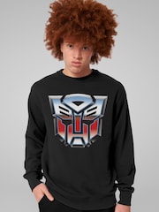 All + Every Black Mens Transformers Autobots Classic Logo Sweatshirt - Image 1 of 4