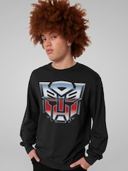 All + Every Black Mens Transformers Autobots Classic Logo Sweatshirt - Image 2 of 4