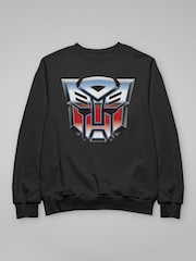 All + Every Black Mens Transformers Autobots Classic Logo Sweatshirt - Image 3 of 4