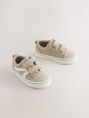 Neutral/White Standard Fit (F) Touch Fastening Skate Trainers - Image 1 of 5