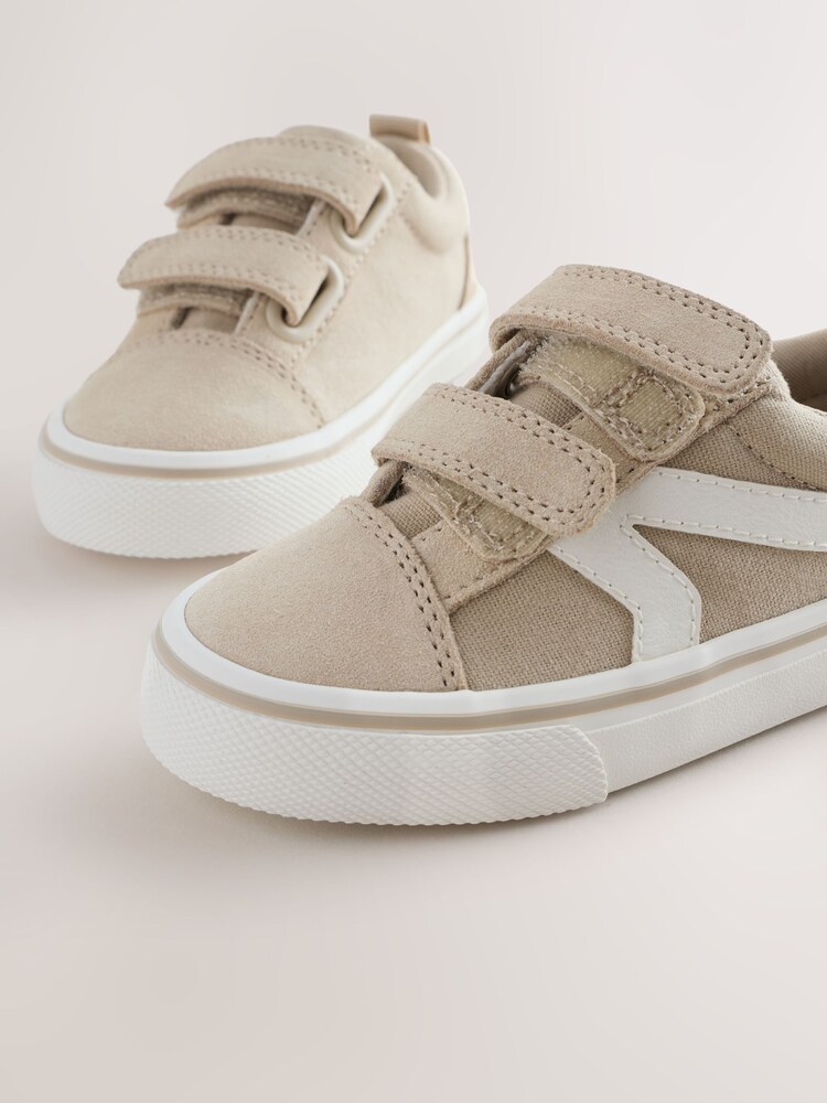 Neutral/White Standard Fit (F) Touch Fastening Skate Trainers - Image 5 of 5