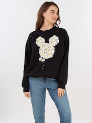 Brands In Black Disney Mickey Mouse Chamomile Head Sweat Top - Image 2 of 3