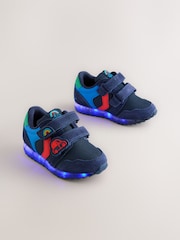 Navy Colourblock Touch Fastening Light Up Trainers - Image 1 of 6