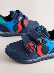 Navy Colourblock Touch Fastening Light Up Trainers - Image 4 of 6