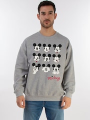 Brands In Grey Disney Mickey Mouse Many Faces Sweat Top - Image 1 of 4