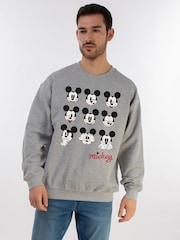 Brands In Grey Disney Mickey Mouse Many Faces Sweat Top - Image 2 of 4