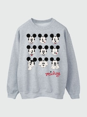 Brands In Grey Disney Mickey Mouse Many Faces Sweat Top - Image 3 of 4