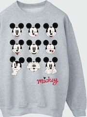 Brands In Grey Disney Mickey Mouse Many Faces Sweat Top - Image 4 of 4