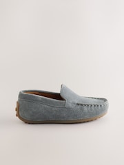 Blue Standard Fit (F) Suede Slip-Ons Loafer Shoes - Image 2 of 5
