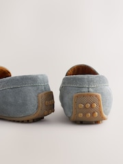 Blue Standard Fit (F) Suede Slip-Ons Loafer Shoes - Image 5 of 5