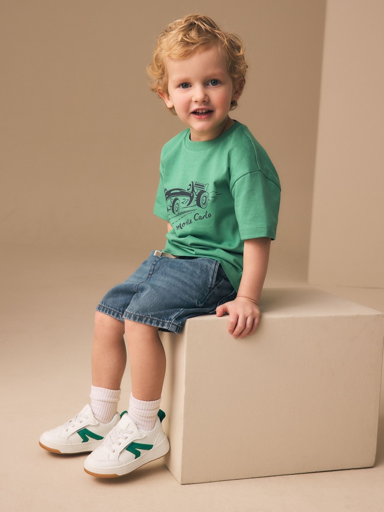 أبيض/أخضر - حذاء رياضي مرن برباط - صورة 2 من 7