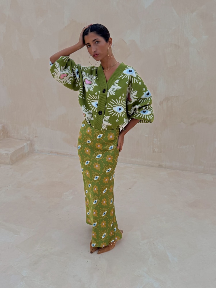 Never Fully Dressed Green Eye Cardigan - Image 1 of 6