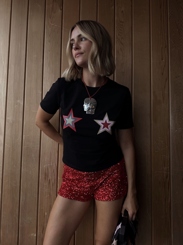 Never Fully Dressed Black Baby Star T-Shirt - Image 1 of 6