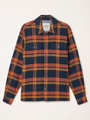 FatFace Kaber navy Long Sleeve Relaxed Fit Check Shirt - Image 7 of 7