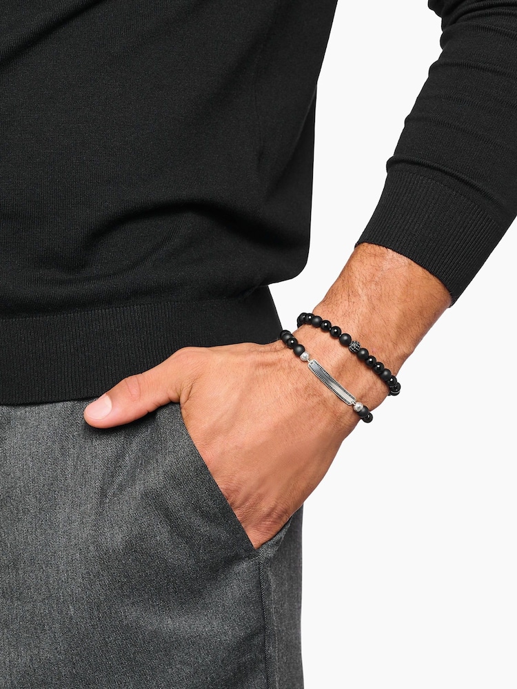 Thomas Sabo Black Obsidian Bracelet With Zirconia - Image 2 of 3