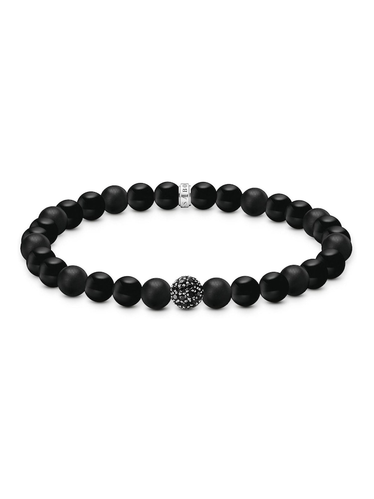 Thomas Sabo Black Obsidian Bracelet With Zirconia - Image 3 of 3