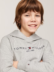 Tommy Hilfiger Grey Essential Logo Pure Cotton Hoodie - Image 6 of 10