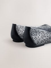 Black Forever Comfort® Round Toe Jewel Vinyl Ballerinas - Image 5 of 5