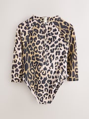 smALLSAINTS Leopard Logo Younger Long Sleeve Swimsuit - Image 2 of 7