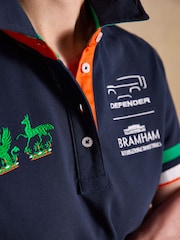 Joules Official Bramham Navy Cotton Pique Polo Shirt - Image 13 of 15