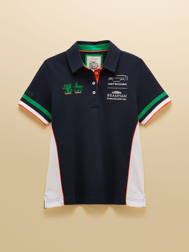 Joules Official Bramham Navy Cotton Pique Polo Shirt - Image 15 of 15