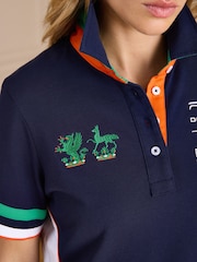 Joules Official Bramham Navy Cotton Pique Polo Shirt - Image 3 of 15