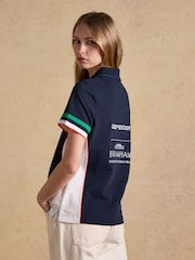 Joules Official Bramham Navy Cotton Pique Polo Shirt - Image 6 of 15