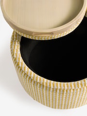 Mini Geo Ochre Yellow Ashton Upholstered Storage Stool - Image 9 of 10