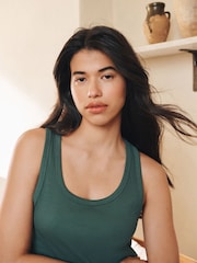 Green Abstract Rib Vest Short Pyjamas Set - Image 6 of 9