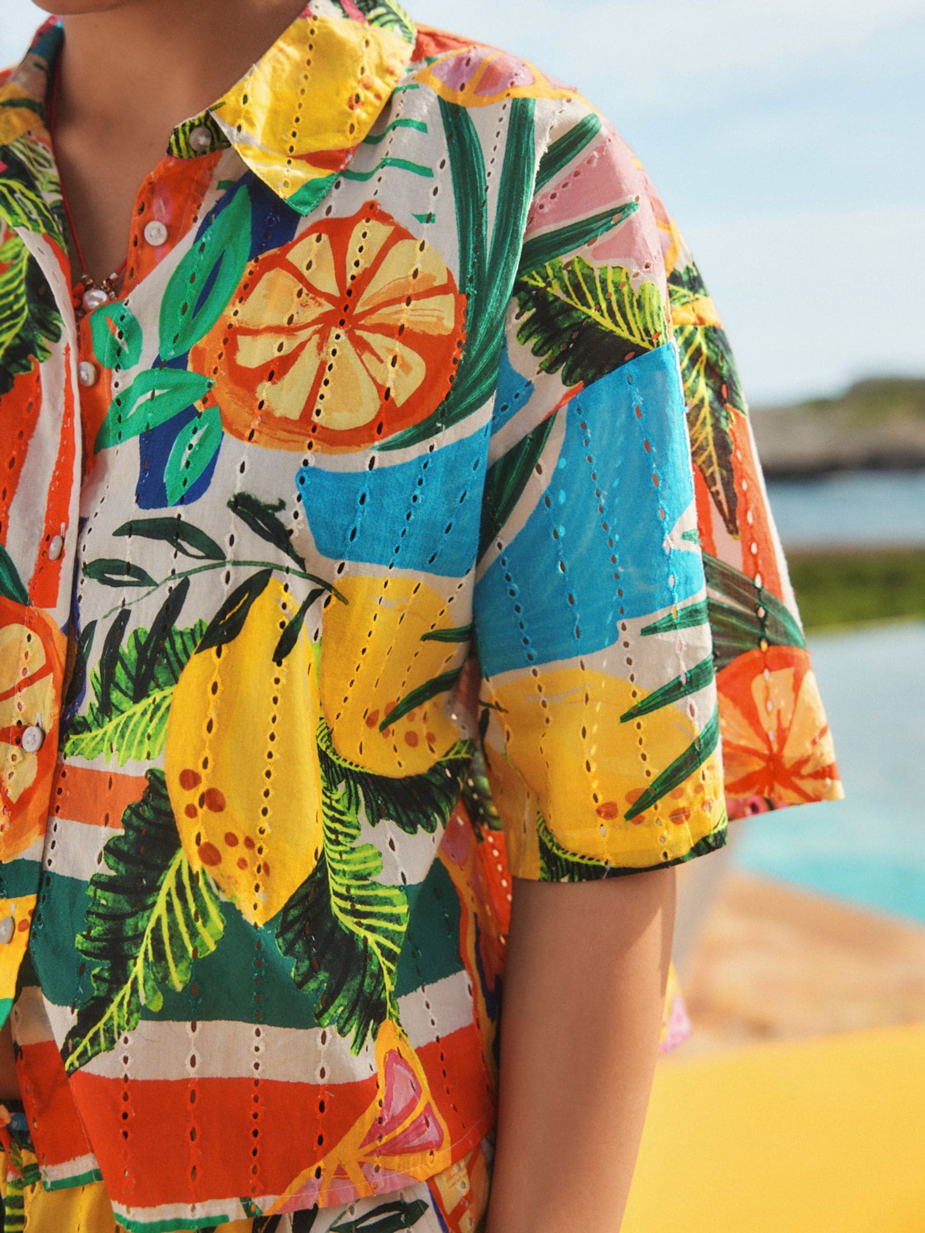 Buy Різнокольоровий - Bright Fruit Broderie Summer Shirt з сайту