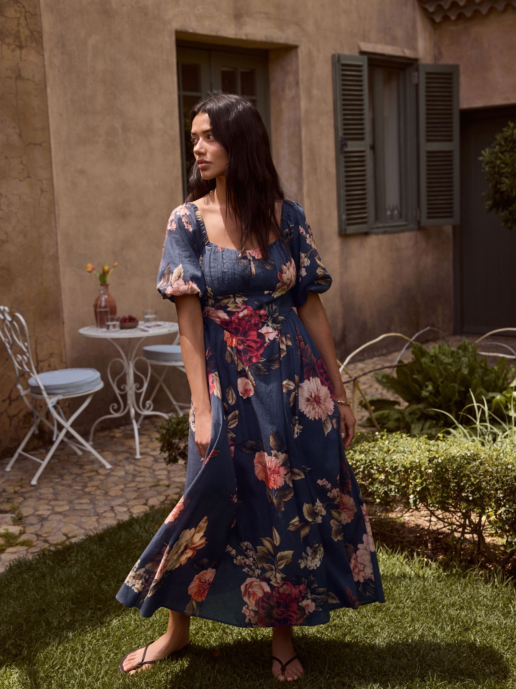 トップス Organdy tiered cami dress (Navy flower) W63468s2.jpg