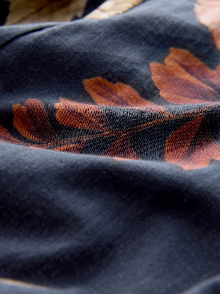 Navy/Pink Puff Sleeve Midi Dress - Image 3 of 3 Navy/Pink Puff Sleeve Midi Dress - Image 3 of 3